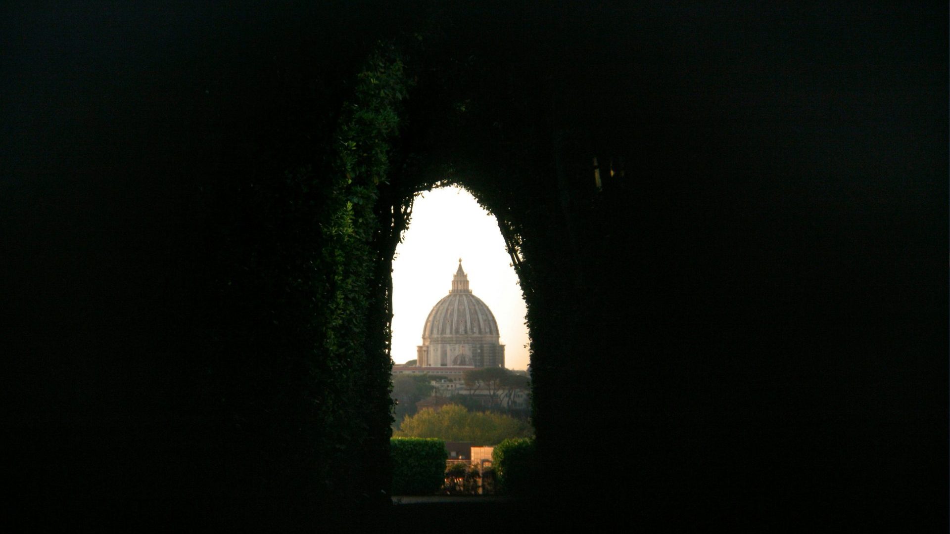 View of turret through window