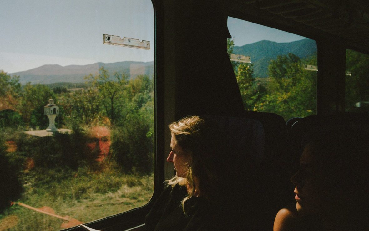Writer Belinda Jackson observes the passing landscapes on a train from Sofia to Plovdiv, Bulgaria,