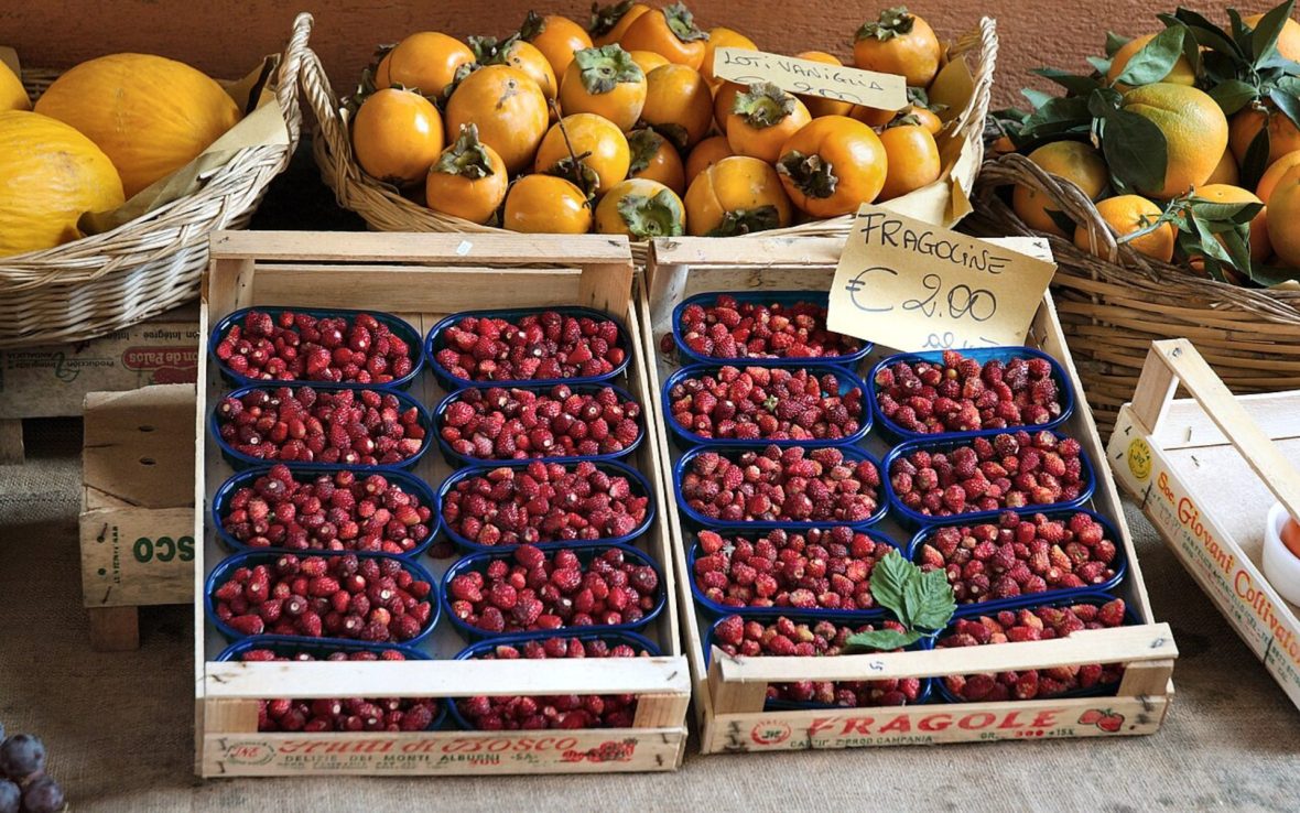 12 boxes of red strawberries